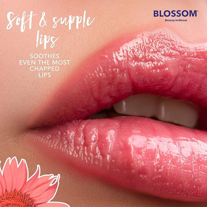 Blossom Moisturizing Tinted Lip Gloss Tubes, Strawberry Scented, Infused with Real Flowers, 0.4 fl. oz/10ml, Let Love Shine Rainbow