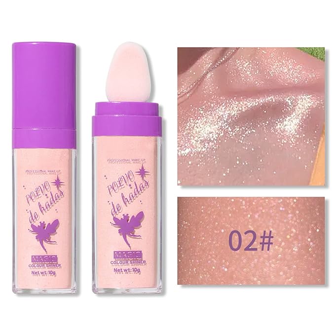 2pcs Polvo De Hadas Kit, Pink Glitter Highlighting (Fairy Pink)