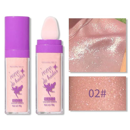 2pcs Polvo De Hadas Kit, Pink Glitter Highlighting (Fairy Pink)