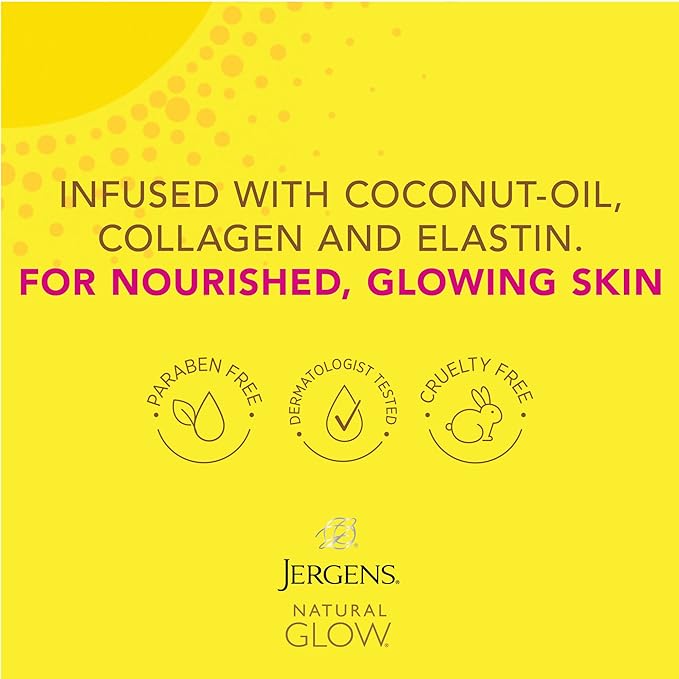 Jergens Natural Glow +FIRMING Self Tanner, Sunless Tanning Lotion for Fair to Medium Skin Tone, Anti Cellulite Firming Body Lotion for Natural-Looking Tan, 7.5 Ounce