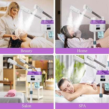 Professional 2 in 1 Facial Steamer, Esthetician Steamer with Hot & Cold Mist, Face Steamer for Facial Deep Cleaning, Facial Steamer for Home Beauty Salon Spa