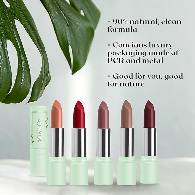 Vegan Lipstick (Rosewood) - Sensational One-Stroke Long Lasting Lipstick from Natural Oils & Butters Full-Coverage Lip Color with Shea Butter & Coconut Extact - Premium Hydrating Lipsticks