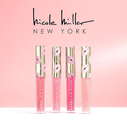 Nicole Miller Lip Gloss Collection, 4 Count (Pack of 1), Better Not Pout Nude