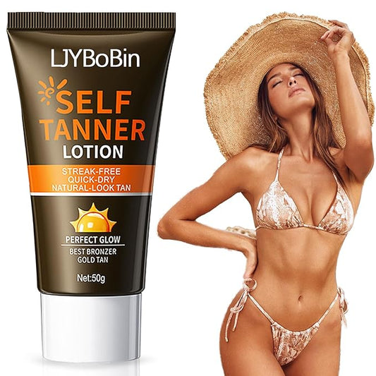 Bronzer Self Tanner for Body & Face,Non-Greasy Long Lasting Hydrating Tanning Lotion for All Skin Types,Travel Size Gentle Self Tanning Lotion for Men and Women