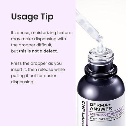 CNP PDRN Active Boost Face Serum - Smoothing Fine Lines & Wrinkle, Rejuvenating & Firming Skin, Anti-aging Booster with Collagen, Korean Skin Care, 1.01 fl. oz. (30ml)