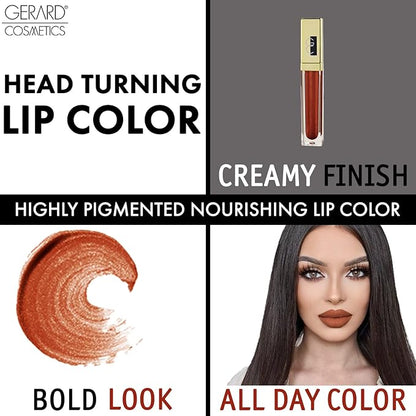 Gerard Cosmetics Color Your Smile Lip Gloss Pretty Penny | Super Pigmented Bronze Glitter Lip Gloss with LED Light and Mirror | Shiny Finish | Hydrating Liquid Lip Color | Cruelty Free and Made in USA