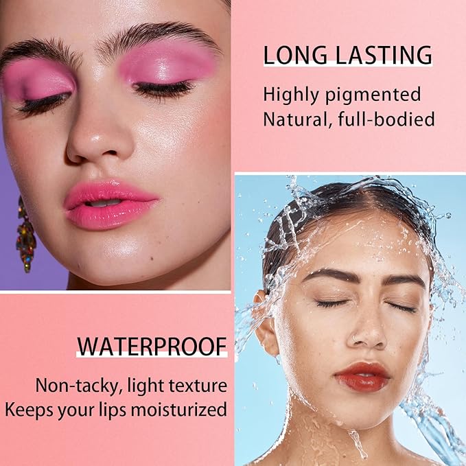 7 Colors Lip Tint Stain Set, Watery Lip Stain Mini Liquid Matte Lipstick, Multi-use Lip Cheek Tint, Moisturizing Plump Lip Gloss, Lightweight Non-Sticky, Long Lasting, Vivid Lip Makeup (7 Colors)
