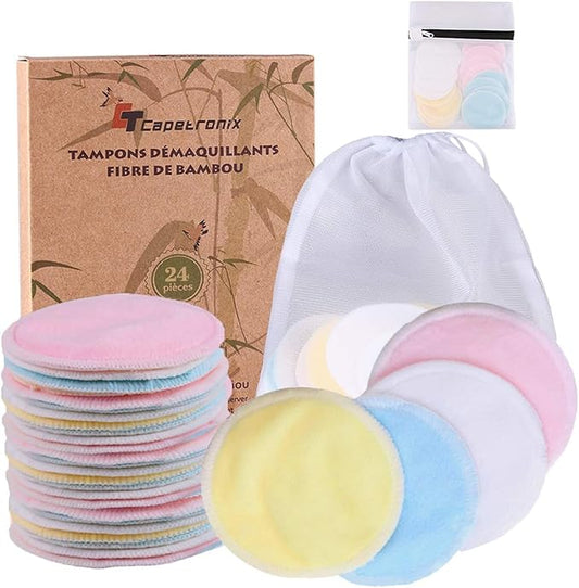 Reusable makeup remover pads (24