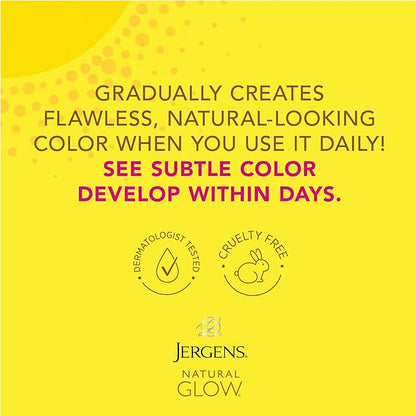 Jergens Natural Glow Face Self Tanner Lotion, SPF 20 Sunless Tanning, Fair to Medium Skin Tone, Daily Facial Sunscreen, Oil Free, Broad Spectrum Protection, 2 Fl Oz (Pack of 2) (Packaging May Vary)