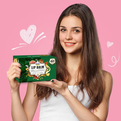 AZEN 60 Pack Lip Balm, Natural
