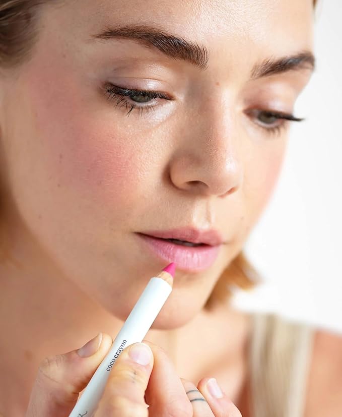 Ere Perez - Natural Coco Crayon Hydrating Lip Color | Vegan, Cruelty-Free, Clean Beauty (Babe, 0.01 oz | 3 g)