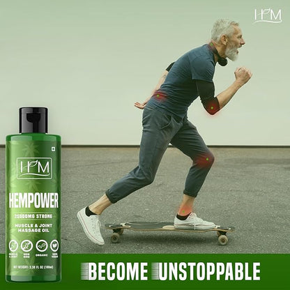 Hempower - Massage Oil for Muscle & Joint Pain - 25000 MG | Ultra-Strength Formula | Soothes Discomfort, Supports Active Lifestyle, Quick-Acting Relief | (3.38FL Oz) (100 ML)