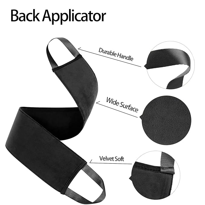 3 Pack Self Tanning Mitt Applicator Kit Set Self Tan Back Applicator with Self Tanning Glove for Self Tan Mitt Mini Self Tan Glove and Sunscreen Brush (Black)