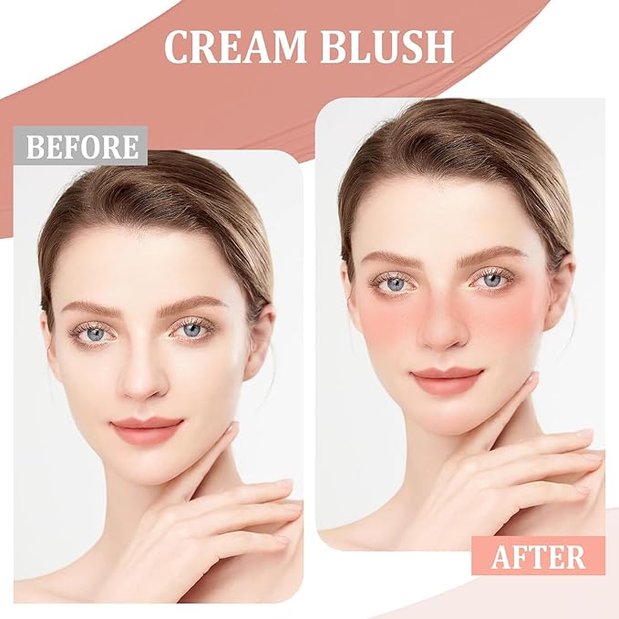 Boobeen Cream Blush for Cheeks, Matte Liquid Cream Natural Glowing