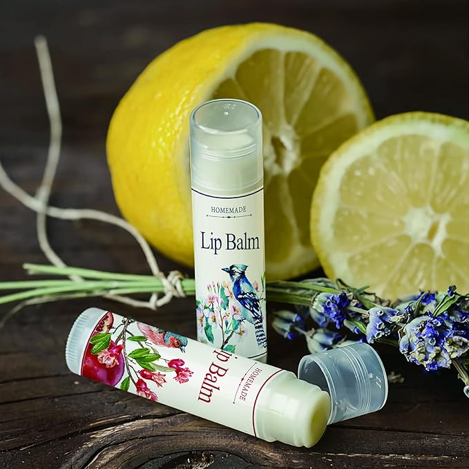 CRASPIRE Lip Balm Labels 80pcs Homemade Container（Flowers