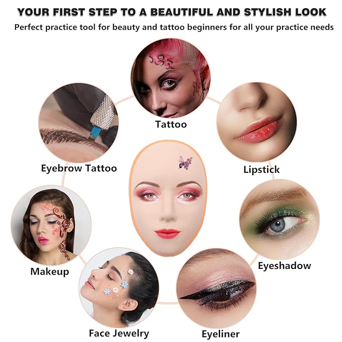 Makeup Practice Face Kit - Includes 6PCS Practice