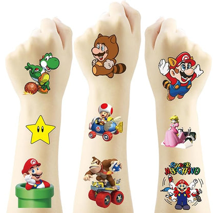 20 Sheets Super Mario Temporary Tattoos for Kids, Christmas Rewards