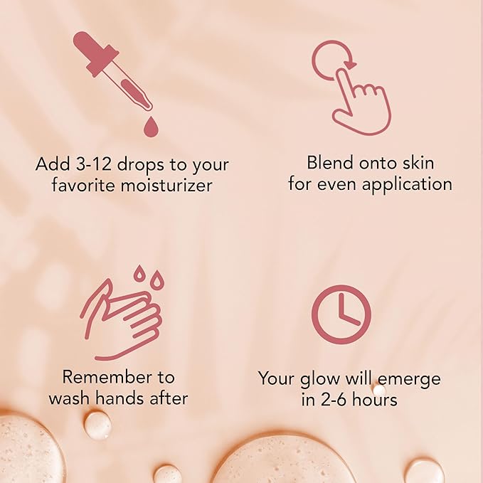 Self Tanning Drops - USA Made with Natural & Organic Ingredients, Medium Face Tanning Drops to Add to Lotion, Moisturizing Bronzing Drops for Face & Body, Toxin Free Face Tanner for Fake Tan