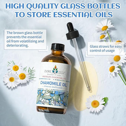 EVOKE OCCU Chamomile Essential Oil for Skin Hair Diffuser Candle Soap Making - 4 FL Oz