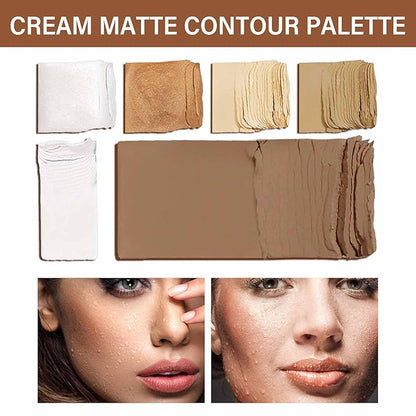 Boobeen 6 Colors Cream Contour Makeup Palette, Highlighter