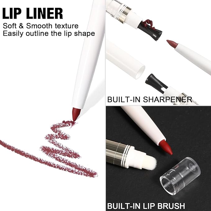 FOCALLURE KISSPROOF 6Pcs Liquid Lipstick & Lip Line
