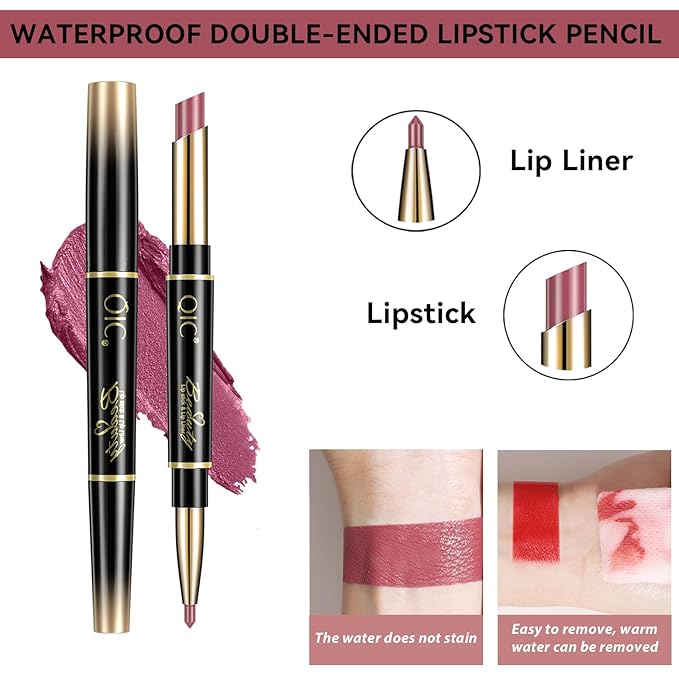 Violet Lip Liner and Lipstick Set Kit, Long Long