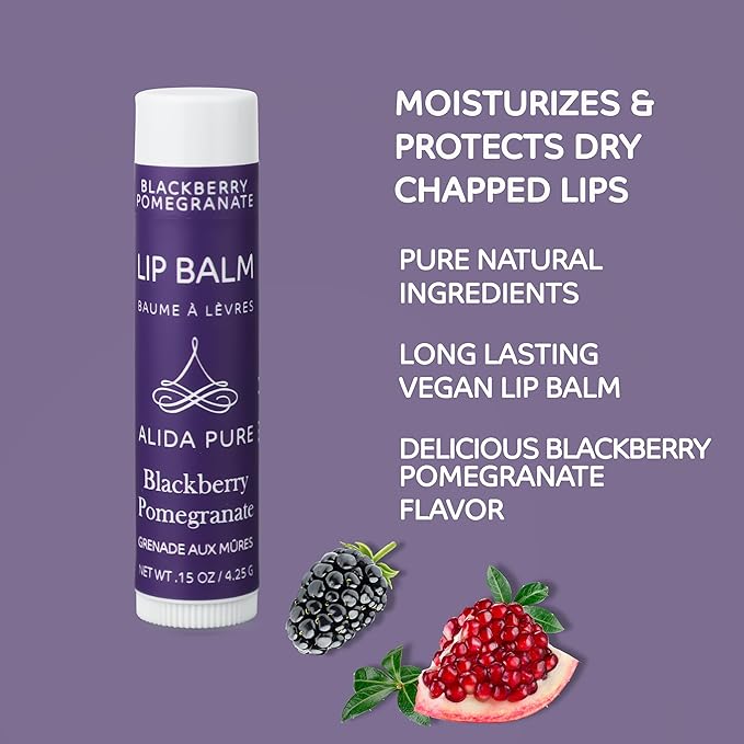 Blackberry Pomegranate Lip Balm Collection, Vegan Lips,