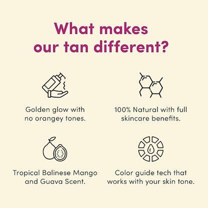 Coco & Eve Self Tanner Mousse Kit - (Medium) All Natural Sunless Instant Self Tanning Lotion with Bronzer & Mitt Applicator | Sunny Honey Bali Bronzing Kit