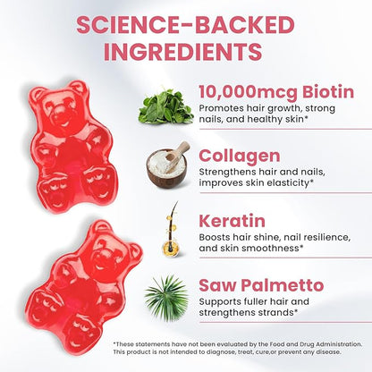 Venture Pal Vitamin D3 10000 IU Plus K2 (MK-7) 200 mcg Liquid Drops & Biotin Gummies with Collagen & Keratin - Hair Growth