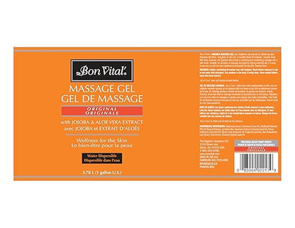 Bon Vital' Original Massage Gel for a Versatile Massage Foundation to Relax Sore Muscles and Repair Dry Skin, Superior Glide & Gentle Friction for Clients, 1 Gal, Label may Vary