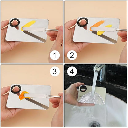 Foundation Spatula, Stainless Steel Makeup Mixing Palette