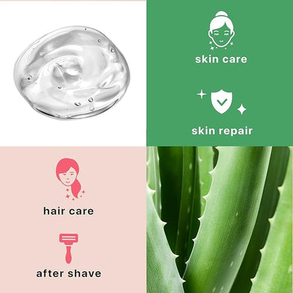 Aloe Vera Gel - USA Made with Natural & Organic Ingredients, Aloe Vera Plant Gel for Face with Vitamin C & E, Pure Aloe Vera Gel for Face Mask, Hair & Skin, Soothing and Cooling Gel for After Sun