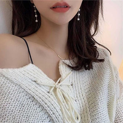 Boho Pearl Dangle Earrings Gold Pearl Drop Stud