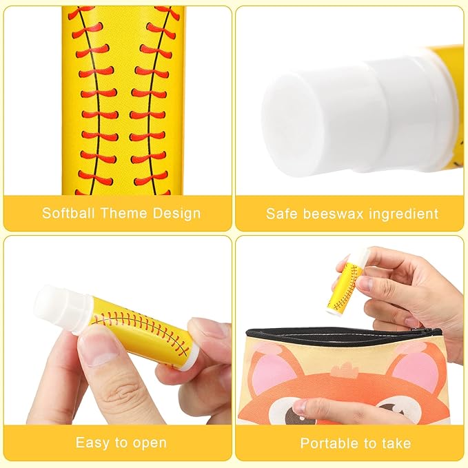 Demissle 40 Pcs Softball Lip Balm, Girl,