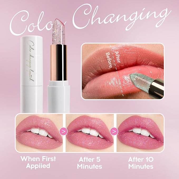 Purple Shimmer Lipstick,Ph Mood Magic Color Lipstick(5#)