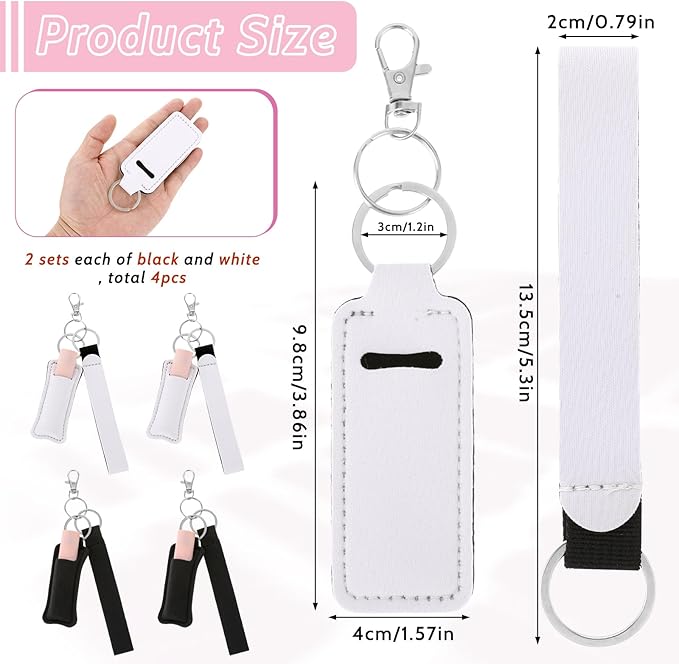 4 Pcs Keychain Chapstick Holder, Lipgloss Girls