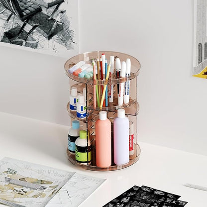 Rotating makeup organizer countertop, diy