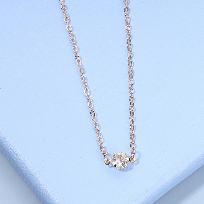 Boho Tiny Crystal Choker Gold Clear Quartz Pendant
