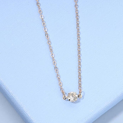 Boho Tiny Crystal Choker Gold Clear Quartz Pendant