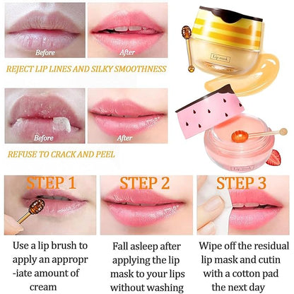 4 PCS Bee Lip Balm Honey Exfoliator