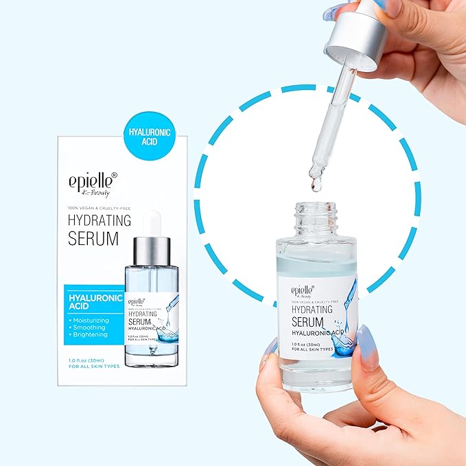 Epielle Hydrating Hyaluronic Acid Serum with Vitamin C - 100% Vegan and Cruelty-Free - For Normal Skin Types