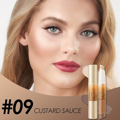 FOCALLURE 2 in 1 Cream Bronzer and Highlighter Pen,CUSTARD SAUCE