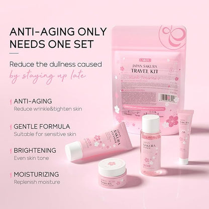 Sakura Travel Skincare Set for Teenage Cleaning