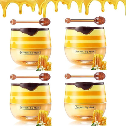 4Pcs Bee Lip Balm Honey Pot,Honey Lines
