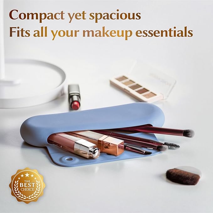 Silicone makeup brush holder, travel