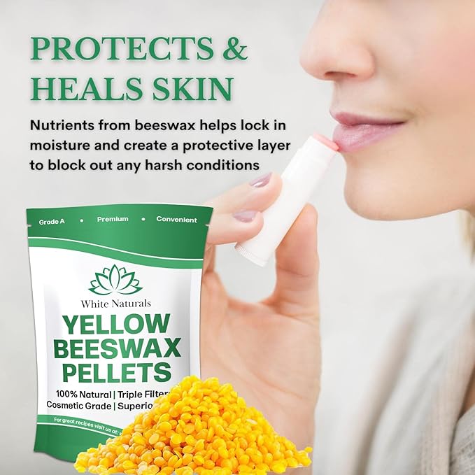 Yellow Beeswax Pellets 5lb, 100% Pure, Naturals