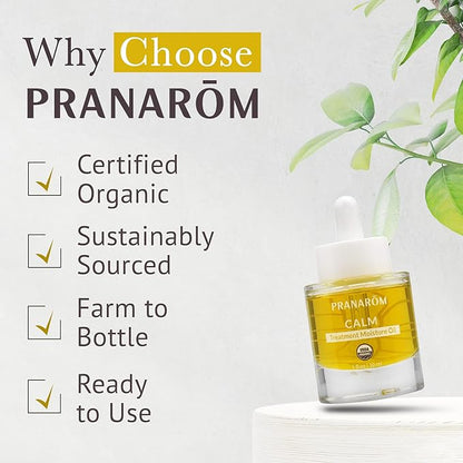 Pranarom - Calm Treatment Moisture Oil (1oz / 30ml) - 100% Pure & Natural Essential Oil Moisturizing Oil for Sensitive Skin Treatment & Nourishment