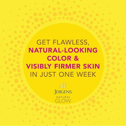 Jergens Natural Glow +FIRMING Self Tanner, Sunless Tanning Lotion for Fair to Medium Skin Tone, Anti Cellulite Firming Body Lotion for Natural-Looking Tan, 7.5 Ounce