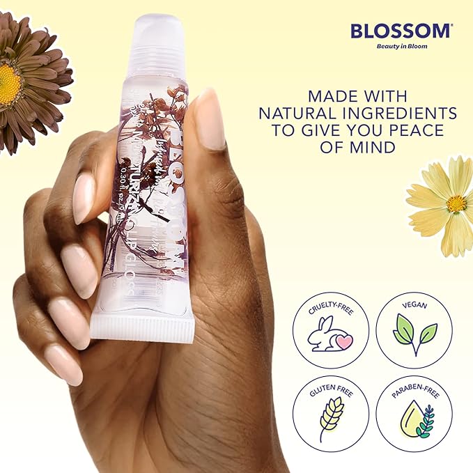 Blossom Scented Moisturizing Lip Gloss Tubes, Infused with Real Flowers, 0.3 fl. oz/9ml, Death by Chocolate