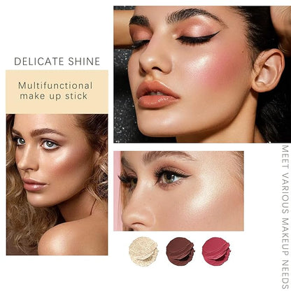 3 Colors Highlilghter Contour Blush Sticks Creamy Sticks All Skin 1 L